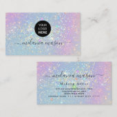 Holografisch glam Glitter Elegant Sparkles Logo Visitekaartje (Voorkant / Achterkant)
