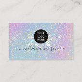 Holografisch glam Glitter Elegant Sparkles Logo Visitekaartje (Voorkant)