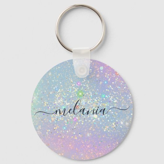 Holografisch glam Glitter Elegant Sparkles Sleutelhanger (Voorkant)