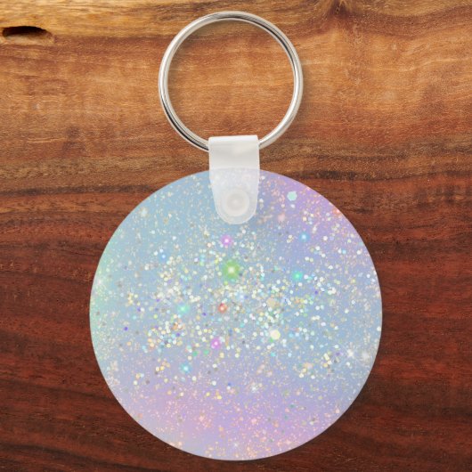 Holografisch glam Glitter Elegant Sparkles Sleutelhanger (Achterkant)