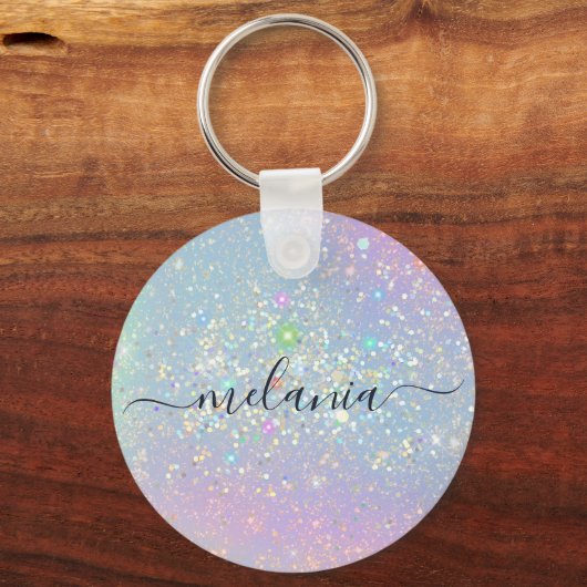 Holografisch glam Glitter Elegant Sparkles Sleutelhanger (Voorkant)