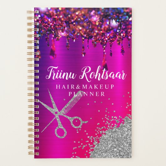 Holografisch glam Glitter Hair Makeup Planner (Voorkant)