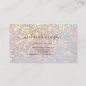 Holografisch glam Glitter Makeup Artiest Paars Chi Visitekaartje (Achterkant)