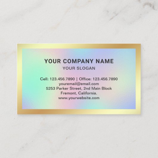 Holografisch Glas Goud Foto Makelaar Visitekaartje (Achterkant)