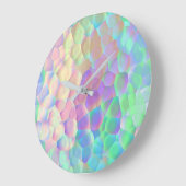 Holografisch glazen patroon, iriserende kleuren grote klok (Hoek)