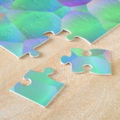 Holografisch glazen patroon, iriserende kleuren legpuzzel (Zijkant)