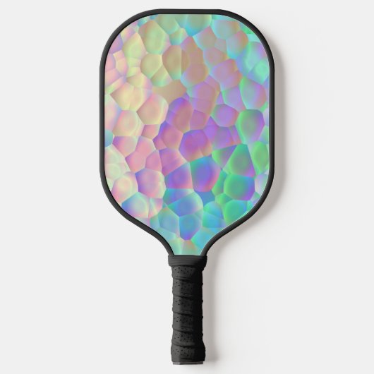 Holografisch glazen patroon, iriserende kleuren pickleball paddle (Voorkant)