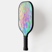 Holografisch glazen patroon, iriserende kleuren pickleball paddle (Links)