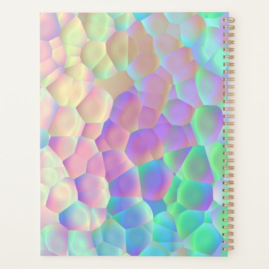 Holografisch glazen patroon, iriserende kleuren planner (Achterkant)