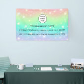 Holografisch glinsterende opaal iriserende bedrijf spandoek (Beurs)