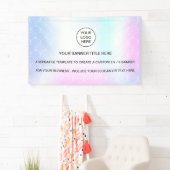 Holografisch glinsterende opaal iriserende reclame spandoek (Insitu)