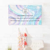 Holografisch glinsterende opaal iriserende reclame spandoek (Insitu)