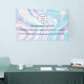 Holografisch glinsterende opaal iriserende reclame spandoek (Beurs)