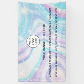 Holografisch glinsterende opaal iriserende reclame spandoek (Verticaal)