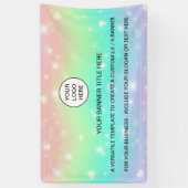 Holografisch glinsterende opaal iriserende reclame spandoek (Verticaal)