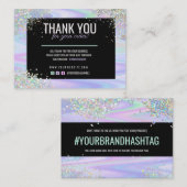 Holografisch glitter Bedankt voor de korting op he Klantenkaartje (Voorkant / Achterkant)