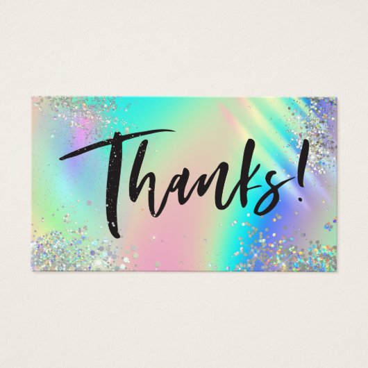 Holografisch glitter Bedankt voor je korting op de Visitekaartje (Voorkant)