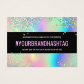 Holografisch glitter Bedankt voor je merkkorting Visitekaartje (Achterkant)