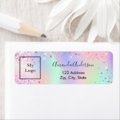 Holografisch glitter Business Return Address Etiket (Insitu)