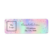 Holografisch glitter Business Return Address Etiket (Voorkant)