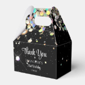 Holografisch glitter Dank je zwarte legant Bedankdoosjes (Achterkant)