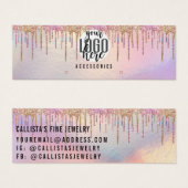 Holografisch Glitter Drip Hoop Veroorbaar Logo-bee Mini Visitekaartjes (Voorkant /achterkant)