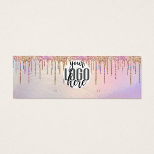 Holografisch Glitter Drip Hoop Veroorbaar Logo-bee Mini Visitekaartjes