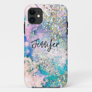 Holografisch glitter elegant blauw Blauwgroen gema Case-Mate iPhone Case