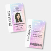  holografisch glitter Girly Glamoureus Badge (Voor- en achterkant)