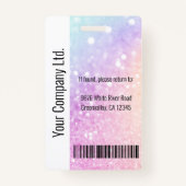  holografisch glitter Girly Glamoureus Badge (Achterkant)