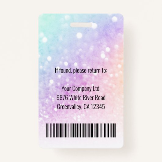  holografisch glitter Girly Glamoureus Badge (Achterkant)