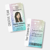 holografisch glitter Girly Glamoureus Badge (Front & Back)