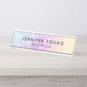  holografisch glitter Girly Glamoureus Bureau Naambordje (Voorkant)