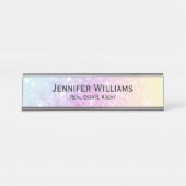  holografisch glitter Girly Glamoureus Bureau Naambordje (Voorkant)