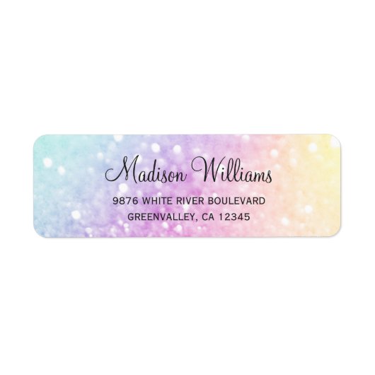  holografisch glitter Girly Glamoureus Etiket (Voorkant)