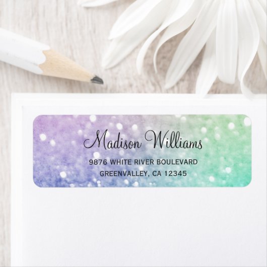  holografisch glitter Girly Glamoureus Etiket (Insitu)