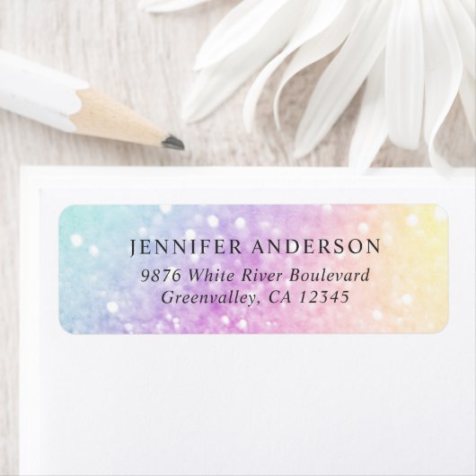  holografisch glitter Girly Glamoureus Etiket (Insitu)