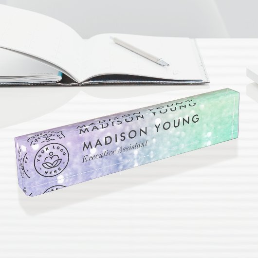 holografisch glitter Girly Glamoureus Naambordje