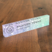 holografisch glitter Girly Glamoureus Naambordje (Zijkant)