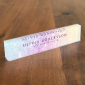  holografisch glitter Girly Glamoureus Naambordje (Zijkant)