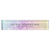  holografisch glitter Girly Glamoureus Naambordje (Voorkant)