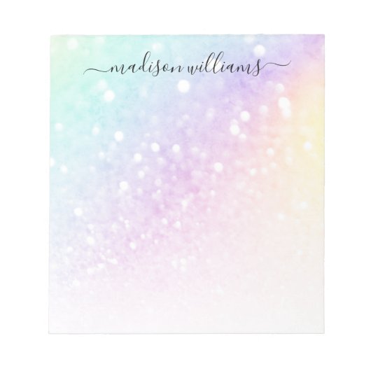  holografisch glitter Girly Glamoureus Notitieblok (Voorkant)