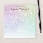 holografisch glitter Girly Glamoureus Notitieblok<br><div class="desc">U kunt dit elegante kleurrijke veelkleurige glitterpatroon eenvoudig personaliseren met uw aangepaste gegevens.</div>