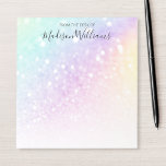 holografisch glitter Girly Glamoureus Notitieblok<br><div class="desc">U kunt dit elegante kleurrijke veelkleurige glitterpatroon eenvoudig personaliseren met uw aangepaste gegevens.</div>