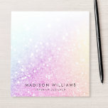 holografisch glitter Girly Glamoureus Notitieblok<br><div class="desc">U kunt dit elegante kleurrijke veelkleurige glitterpatroon eenvoudig personaliseren met uw aangepaste gegevens.</div>