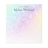  holografisch glitter Girly Glamoureus Notitieblok (Voorkant)