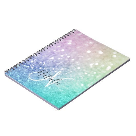  holografisch glitter Girly Glamoureus Notitieboek (Linkerzijde)