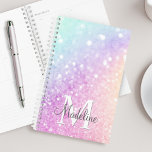 holografisch glitter Girly Glamoureus Planner<br><div class="desc">U kunt dit elegante kleurrijke veelkleurige glitterpatroon eenvoudig personaliseren met uw aangepaste gegevens.</div>