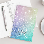 holografisch glitter Girly Glamoureus Planner<br><div class="desc">U kunt dit elegante kleurrijke veelkleurige glitterpatroon eenvoudig personaliseren met uw aangepaste gegevens.</div>