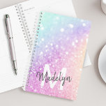 holografisch glitter Girly Glamoureus Planner<br><div class="desc">U kunt dit elegante kleurrijke veelkleurige glitterpatroon eenvoudig personaliseren met uw aangepaste gegevens.</div>